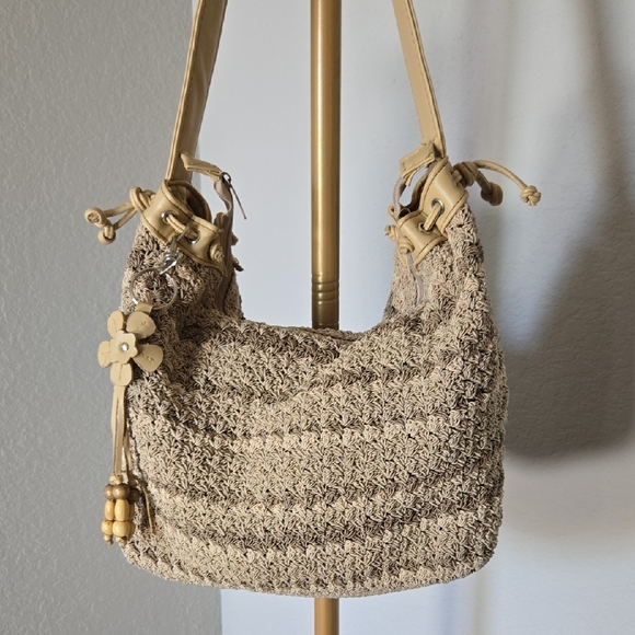 Beige Woven Shoulder Bag - Picture 3 of 5